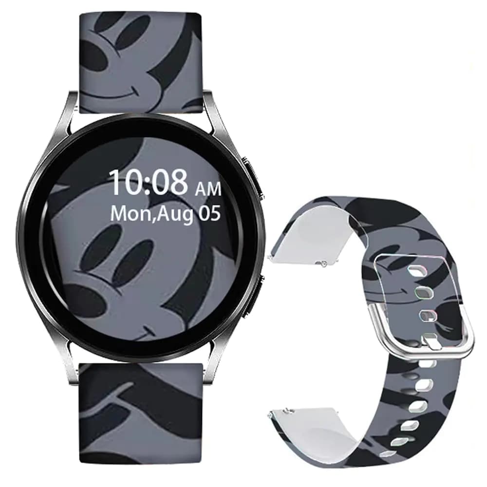 Cartoon Micke Mouse Animal Band Compatible with Samsung Galaxy Watch 6/Watch 5/Watch 42mm/Galaxy Watch 3 41mm/Watch 4 40mm 44mm/Active 2/Gear S2 Classic/Gear Sport/Ticwatch 2 Soft Silicone Sports