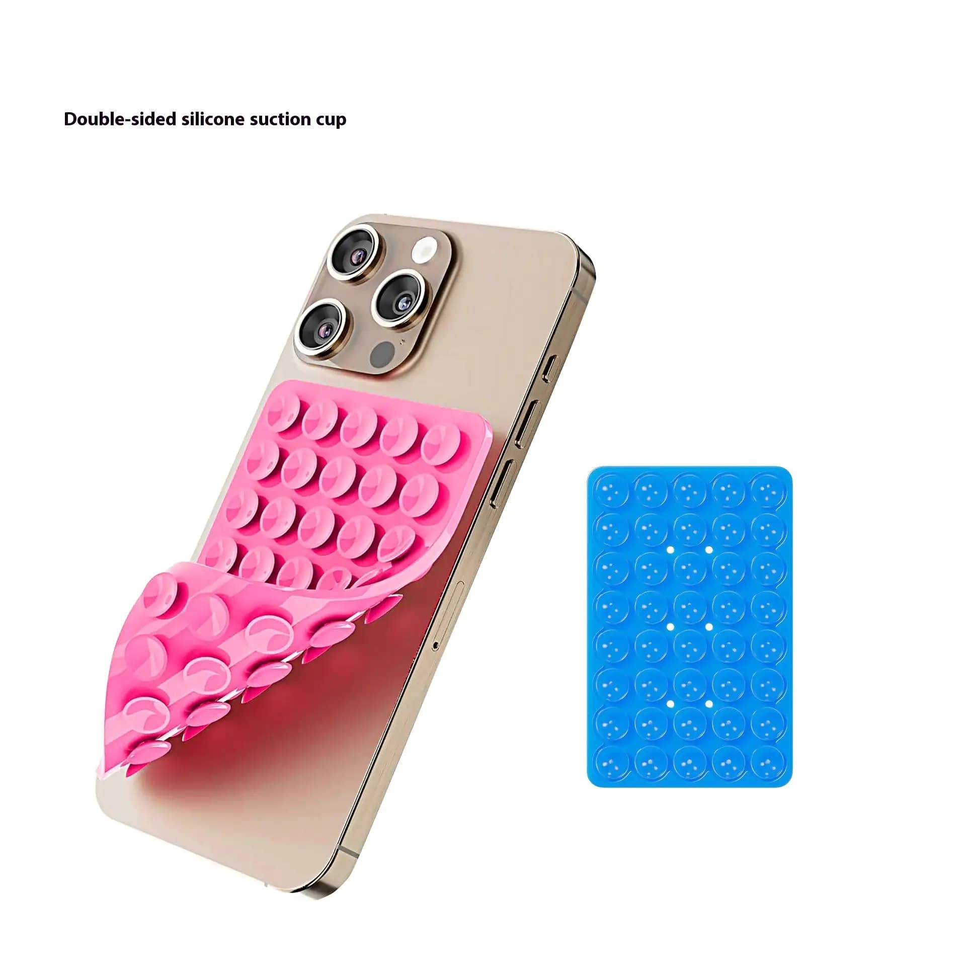 Silicone Double-Sided Suction Cup Phone Case Detachable Mount, Sticky Phone Grip with Higher Suction Power for iPhone, Hands-Free Phone Accessories Holder for Selfies and Videos