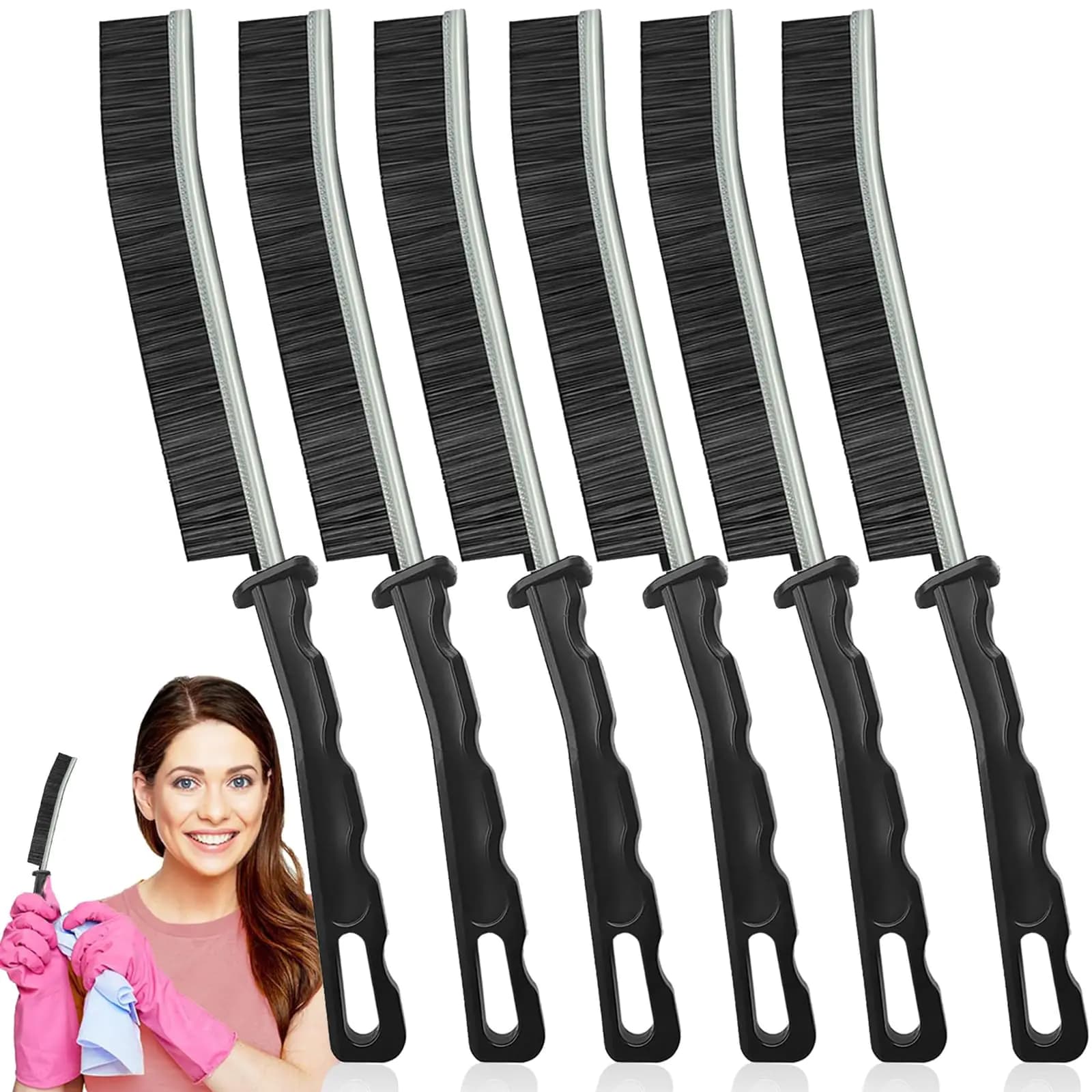 Crevice Cleaning BrushMultifunctional Cleaning Brush Tool Bathroom Gap Brush Small Cleaning Brush Grout Brush Kitchen Brush Cleaning Tools for Toilet Bathroom Home Bathtub Sink Household