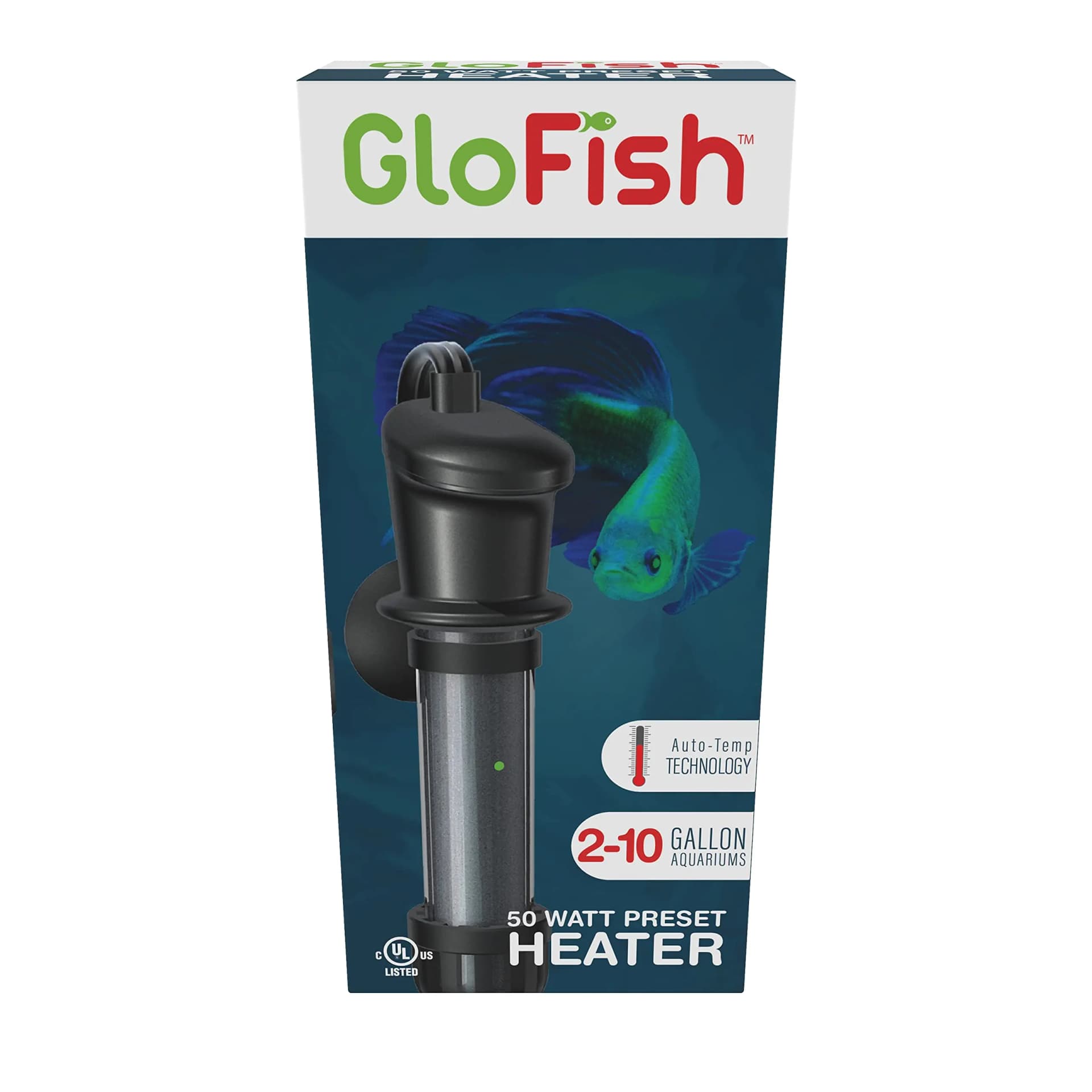 GloFish Submersible Heater 50 Watts for Aquariums Up to 10 Gallons UL ListedBLACK