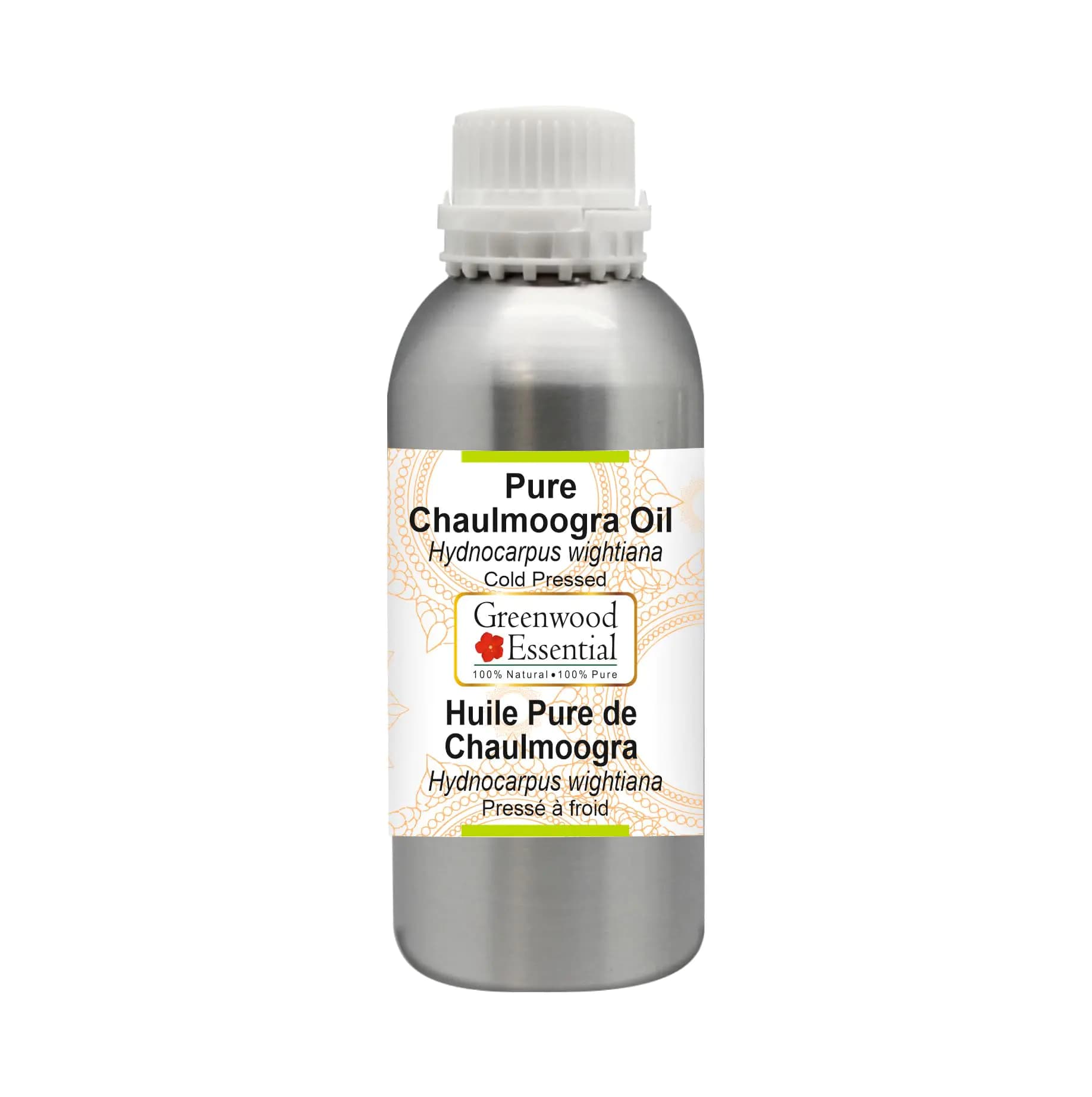 Greenwood Essential Pure Chaulmoogra Oil (Hydnocarpus wightiana) 100% Natural Therapeutic Grade Cold Pressed for Personal Care 630ml (21 oz)