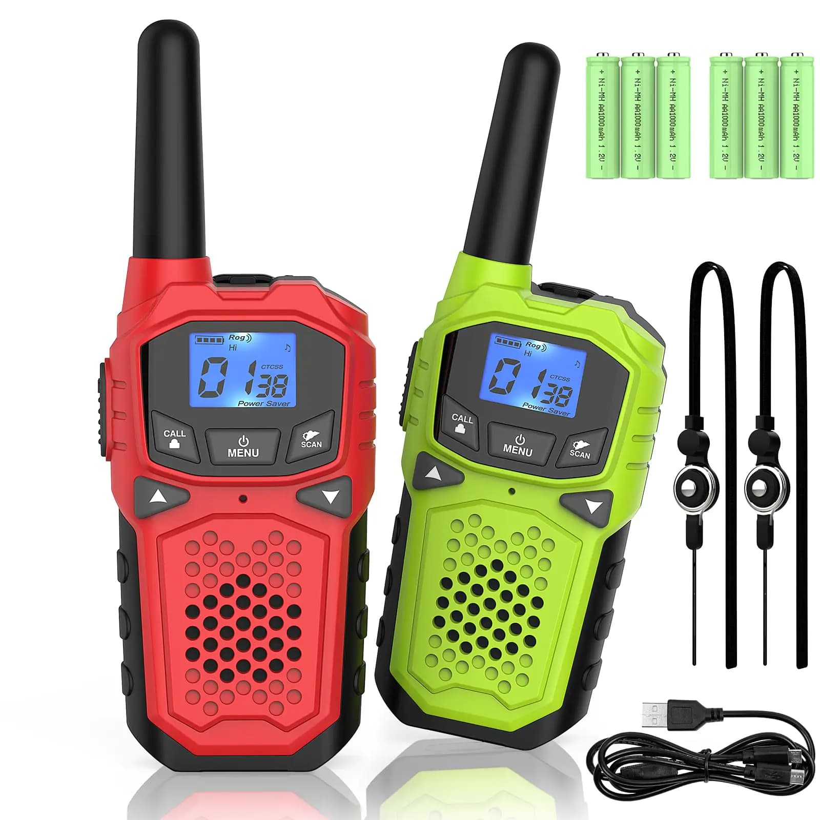 Walkie Talkies for Adults- WokTok Long Range Two Way Radio for Camping Hiking Hand Held Hiking Accessories Camping Gear Xmas Birthday Gift for KidsSOS SirenNOAA Weather Alert2 Radios