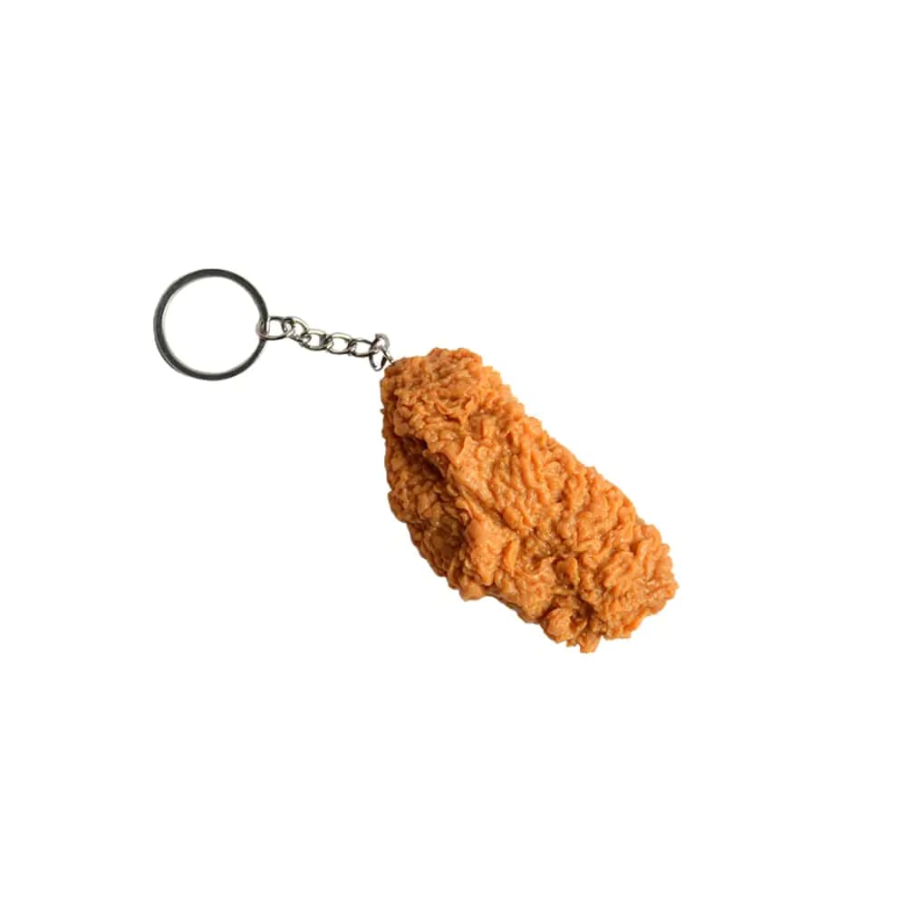 Fuqimanman2020 Imitation Food Keychain Fried Chicken Leg Chicken Nuggets Wing Keychain Creative KeyRing for Handbag Purse Car Accessories-Chicken wing