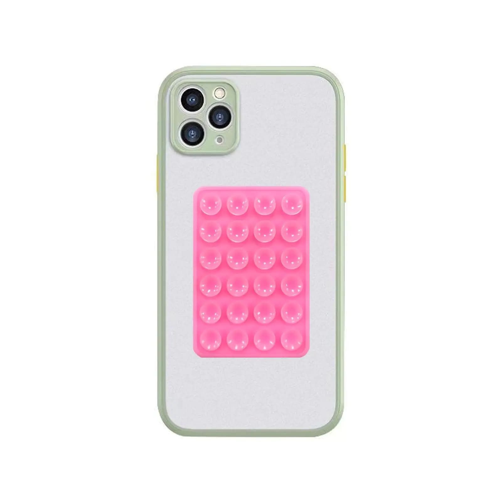 Msriky Silicone Suction Phone Case Adhesive Mount Sticky Compatible for iPhone and Android Hands-Free Phone Accessories Holder for Tiktok Selfies and Videos Size-2.25″ x 3.26″ Pink