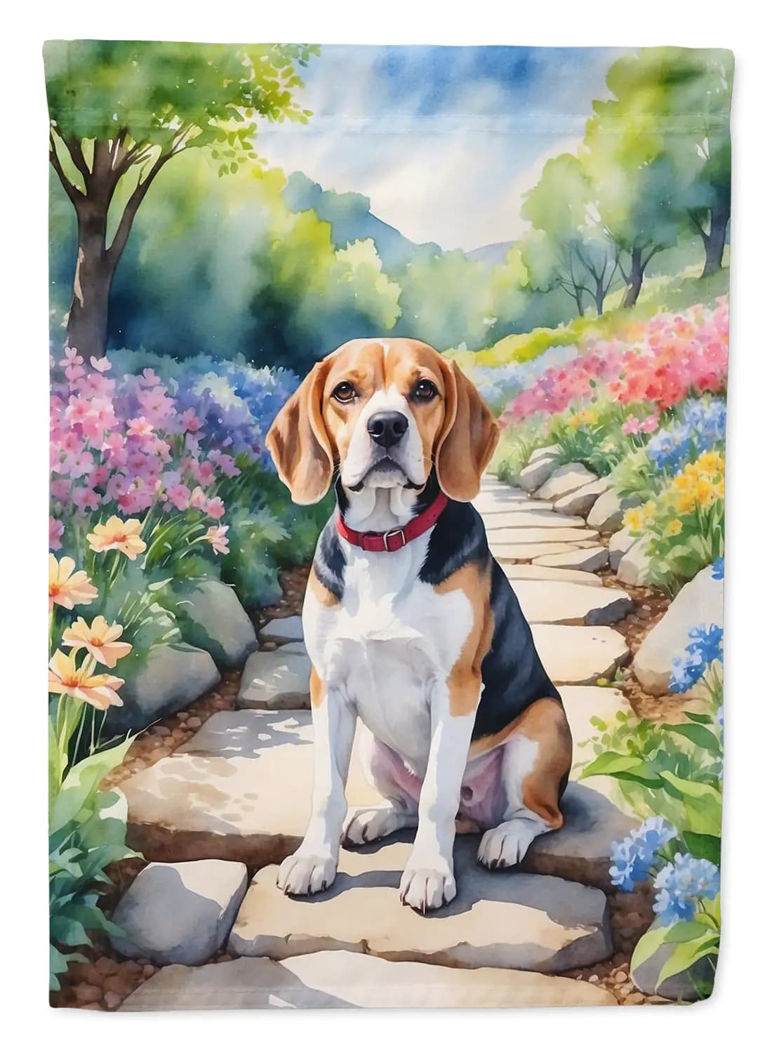 Beagle Spring Garden Flag