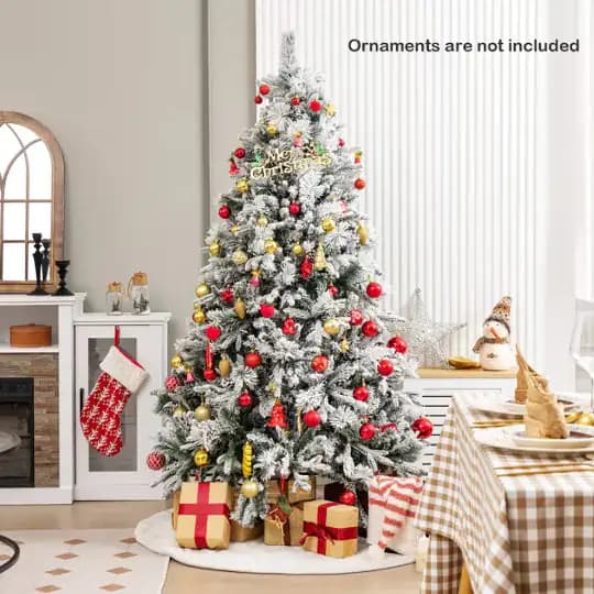 1 Pc Stunning Lighting 4.5 6 7 Feet Artificial Xmas Tree With Pine Needles And LED Lights