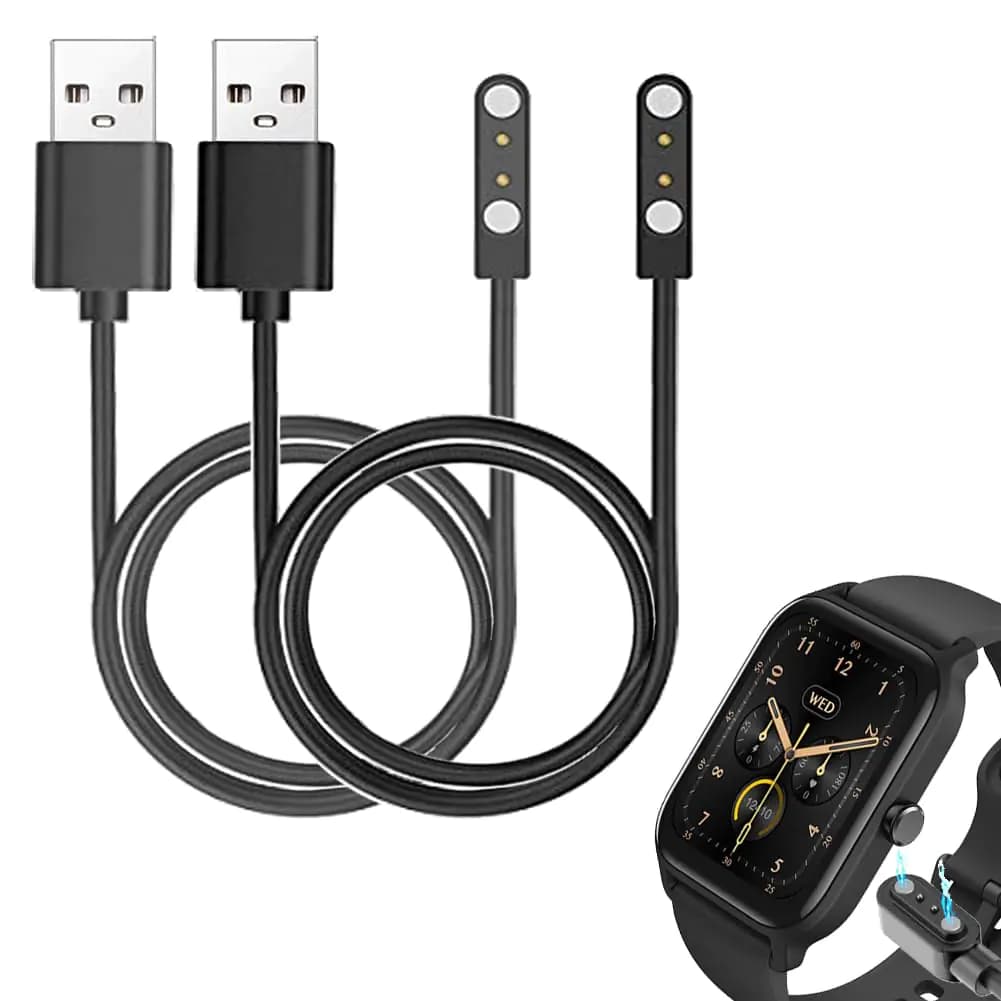 smaate smart watch Cables Compatible with 1.8” IDW13 Woneligo Faweio VRPEFIT Amzhero TOOBUR Konitee Gydom Veryfit Smart Watch 2-Pack