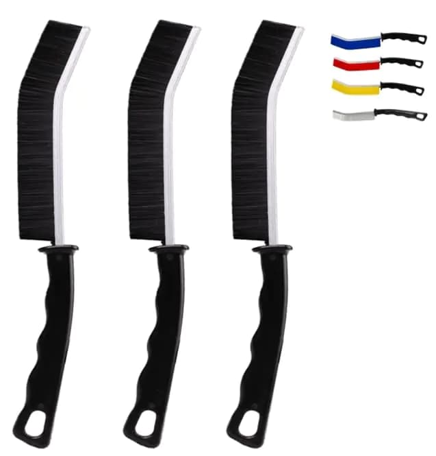 Crevice Cleaning Brush Set, 3 Pieces, Black