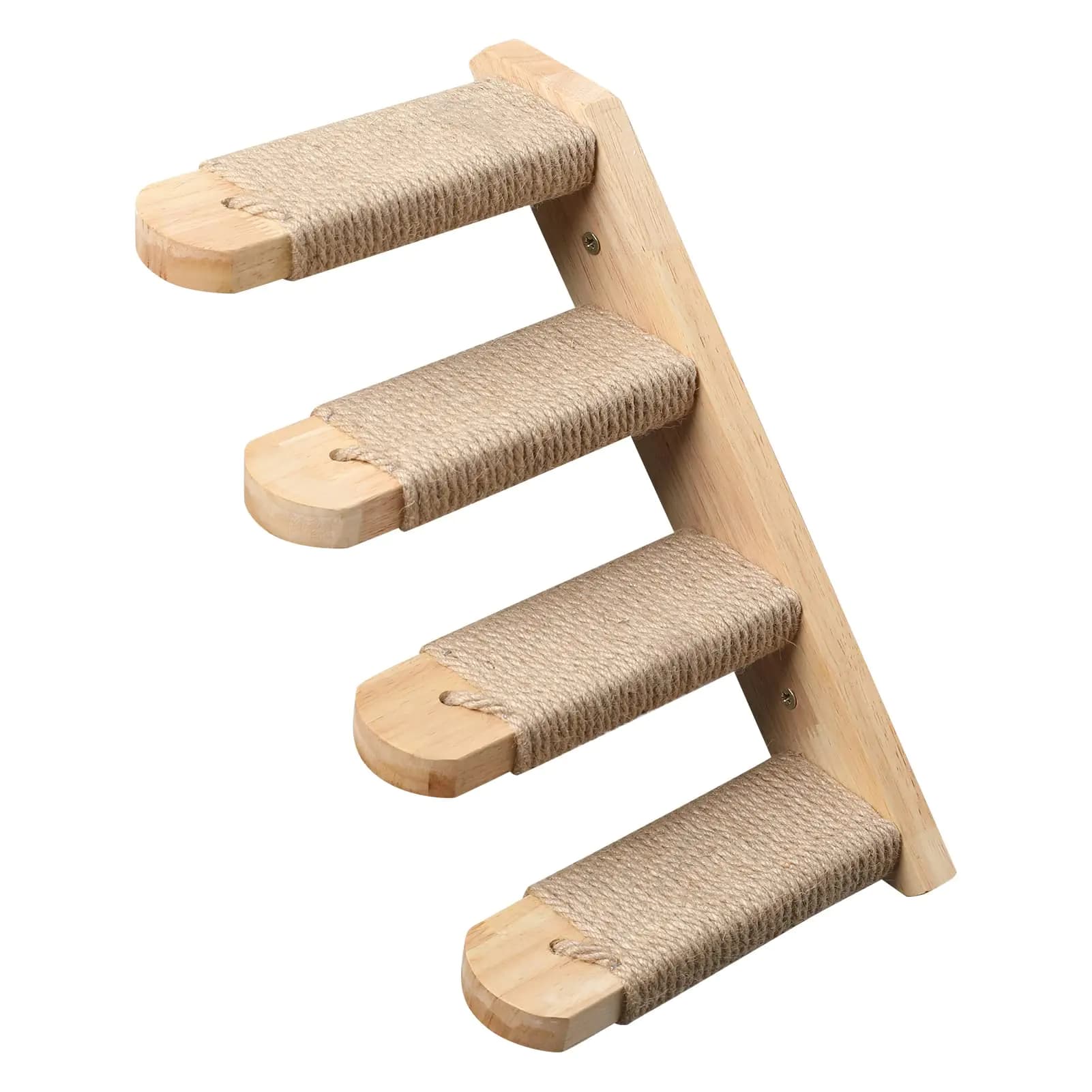 FUKUMARU Cat Climbing Shelf Wall Mounted Four Step Cat Stairway with Jute Scratching for Cats Perch Platform Supplies