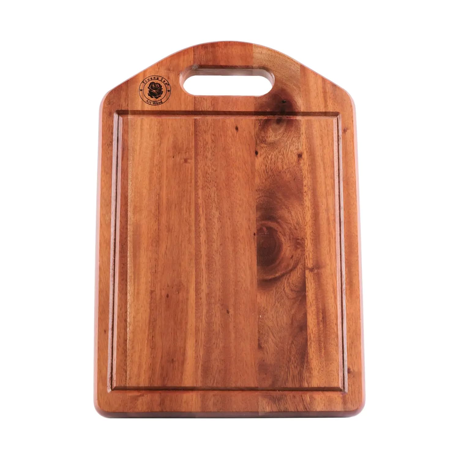Nabytok 13" x 9" x 1" Rectangular Wood Cutting Board Natural Chopping Board for Kitchen Meat Fruit and Cheese Charcuterie Board with Deep Juice Groove Side Handles Kitchen Gadgets Gift