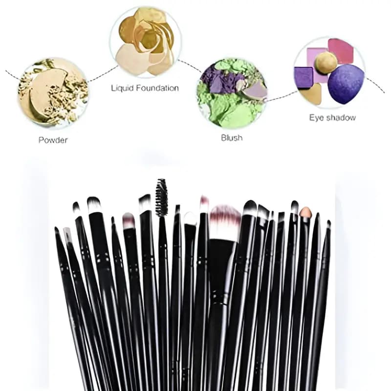 20 Pcs Colorful Soft Makeup Brushes Set and Tools