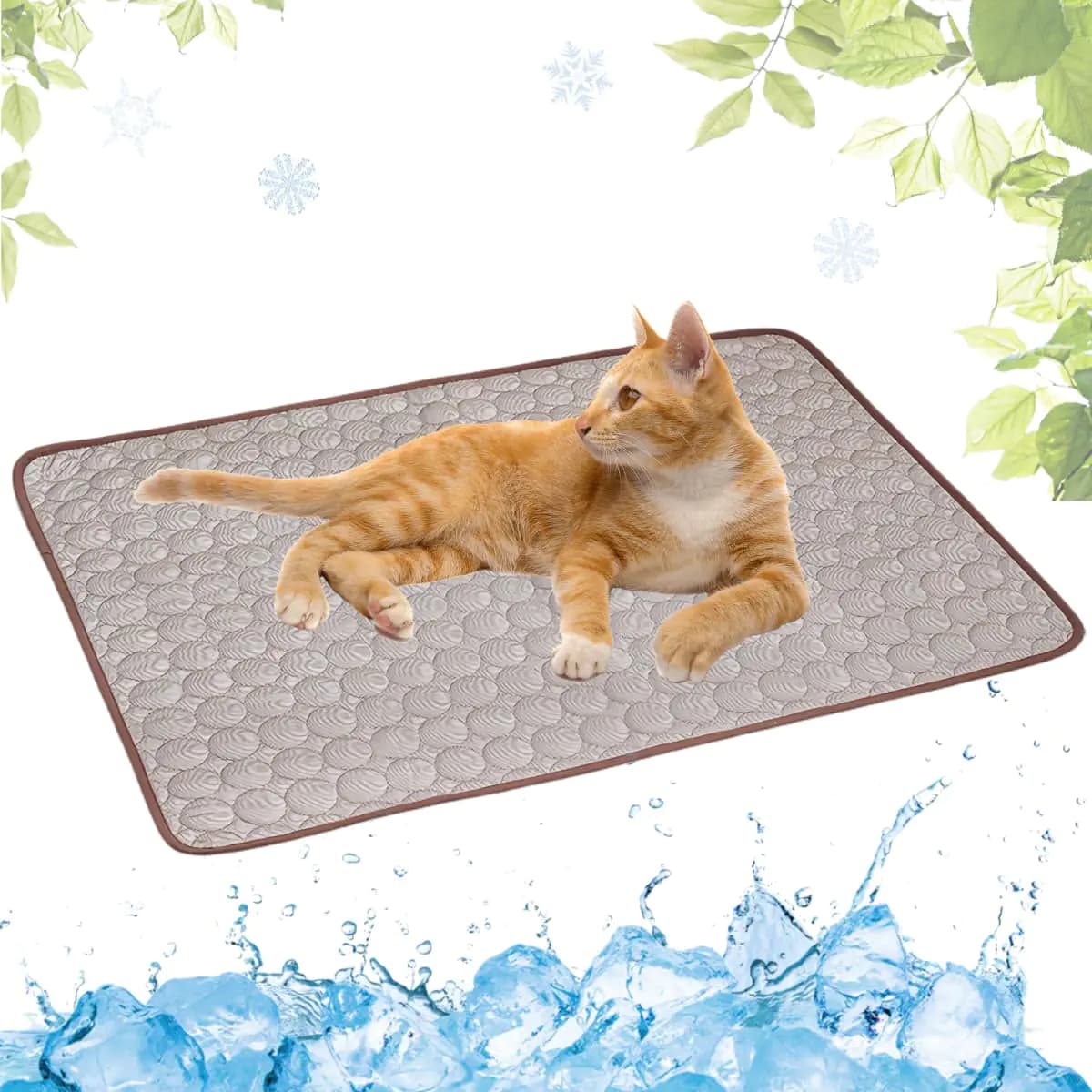 LEZUAN Dog Cooling Mat Washable Portable Summer Dog Pad Water-Absorbent Pet Cooling Pad Ice Silk Self-Cooling Mat for Dog for Kennel/Sofa/Bed/Floor/Car Seats(Coffee11x15in)