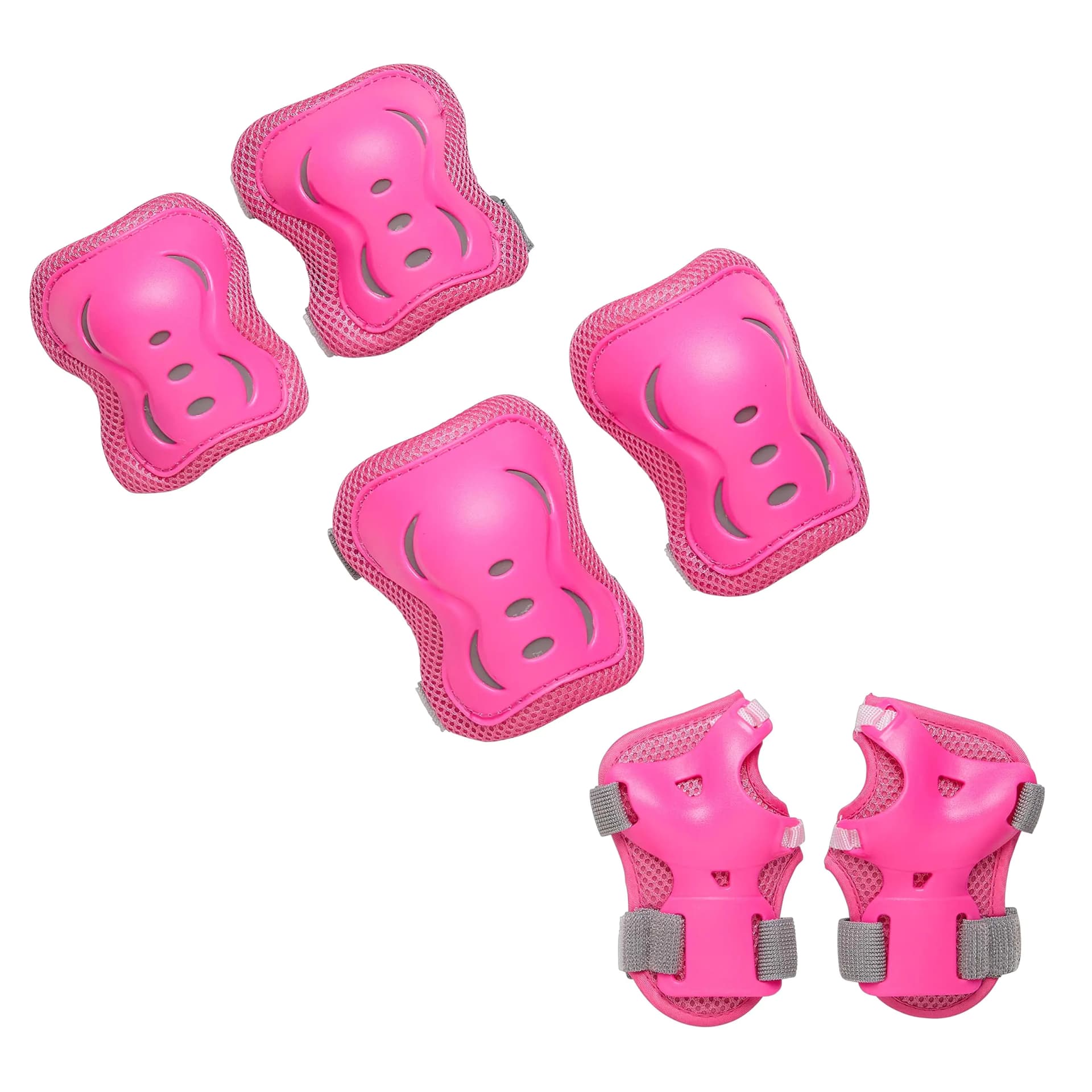 Kids Protective Gear Set With Reflective Pink Pads