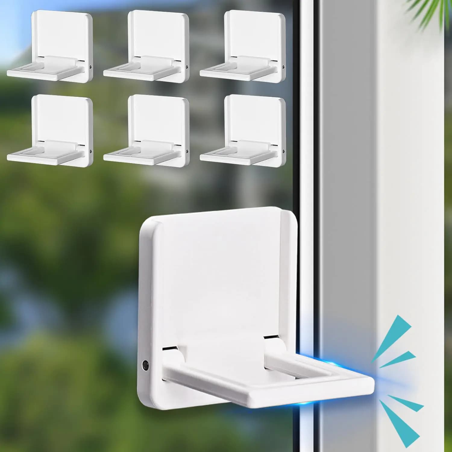 6PACK Sliding Glass Door Lock Baby Proofing Window Door Locks Security Bar Child Safety Sliding Glass Door Lock Baby Child Safety Products Kits Locks Slide Window Locks for Kids Patio Closet Doors