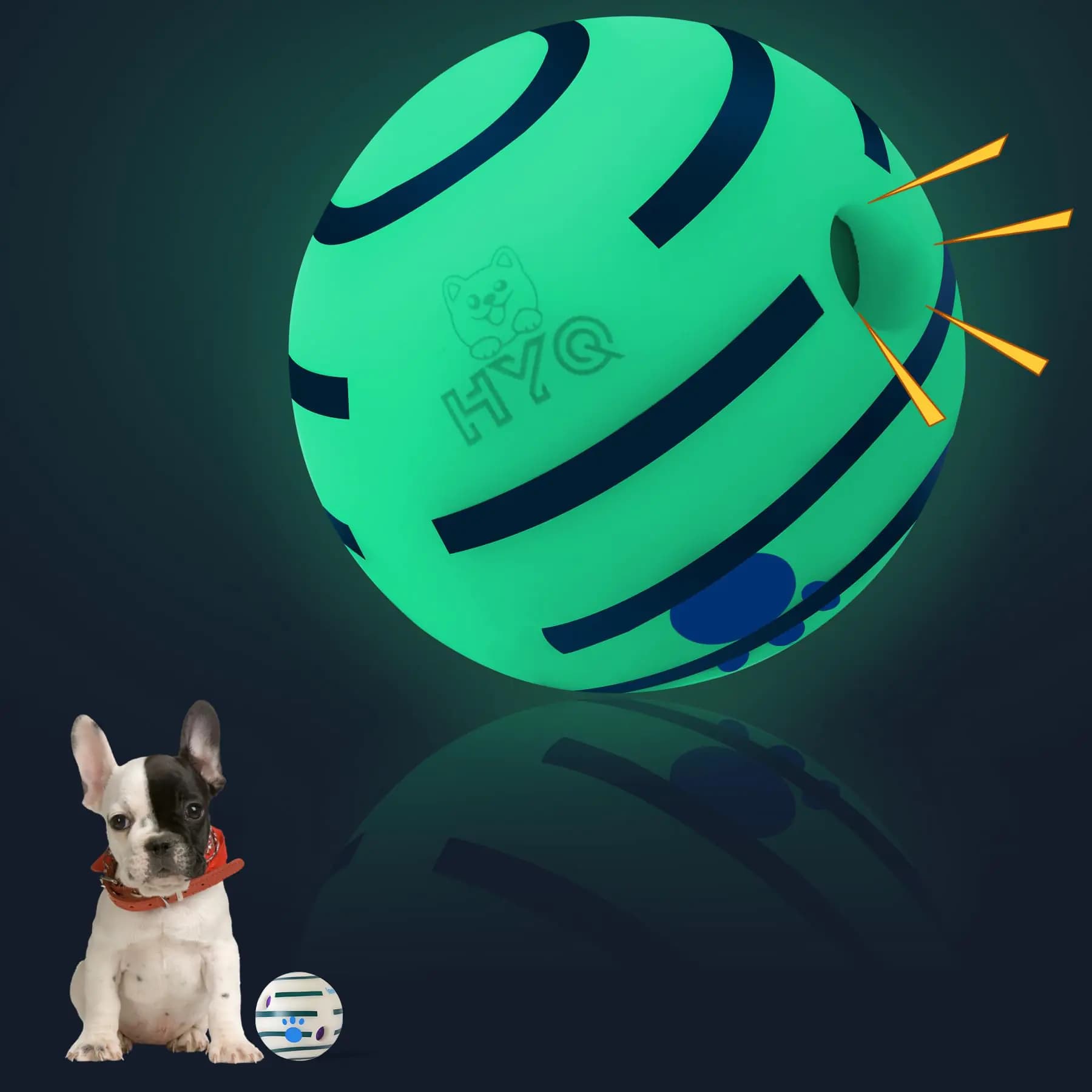 Glowing Interactive Squeaky Ball Dog Toy