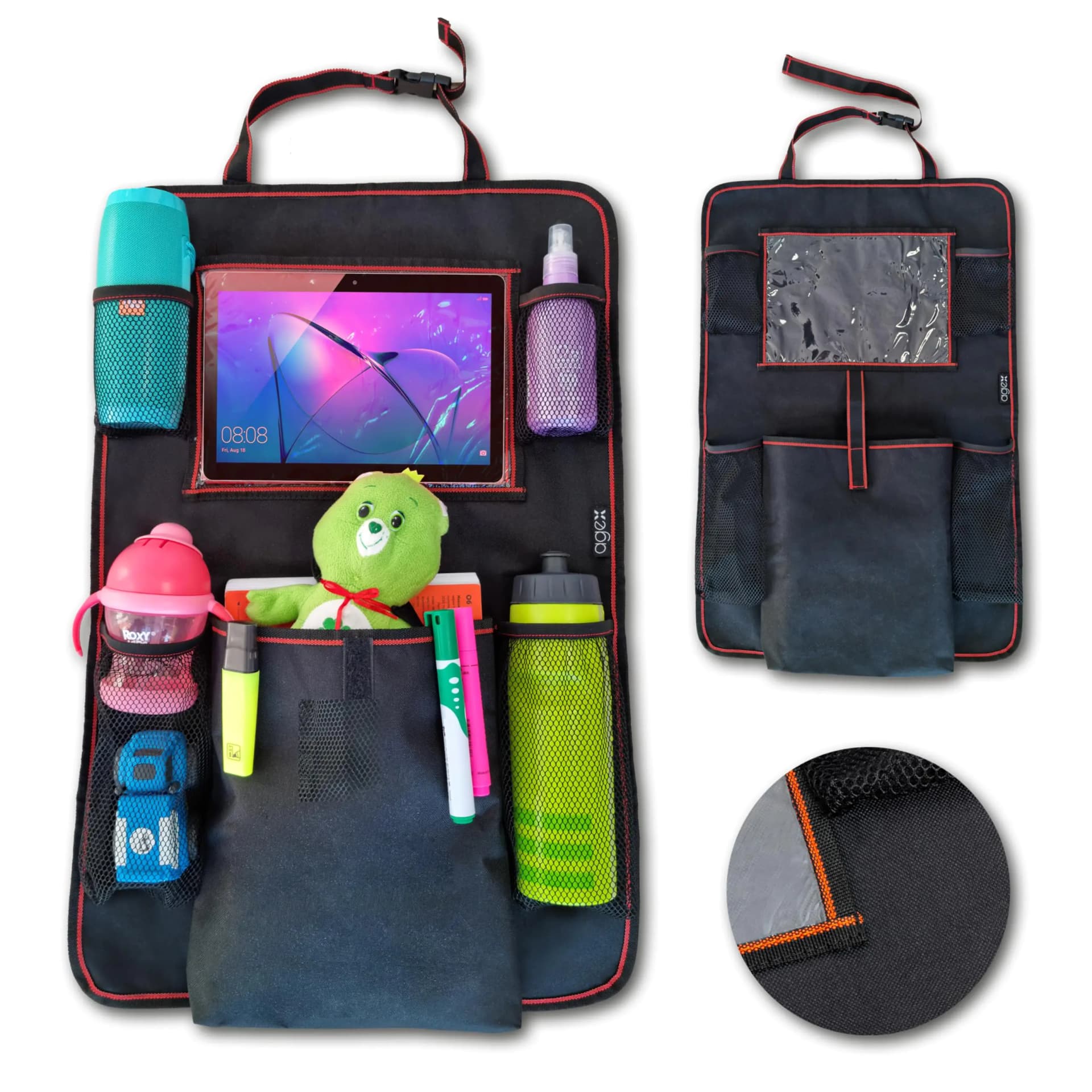AGEX Car Seat Organizer for Kids Backseat Car Organizers and Storage Waterproof Back Seat Protector Kick Mats with 5 pockets and Tablet Holder 12" Car Accessories Interior & Travel Essentials