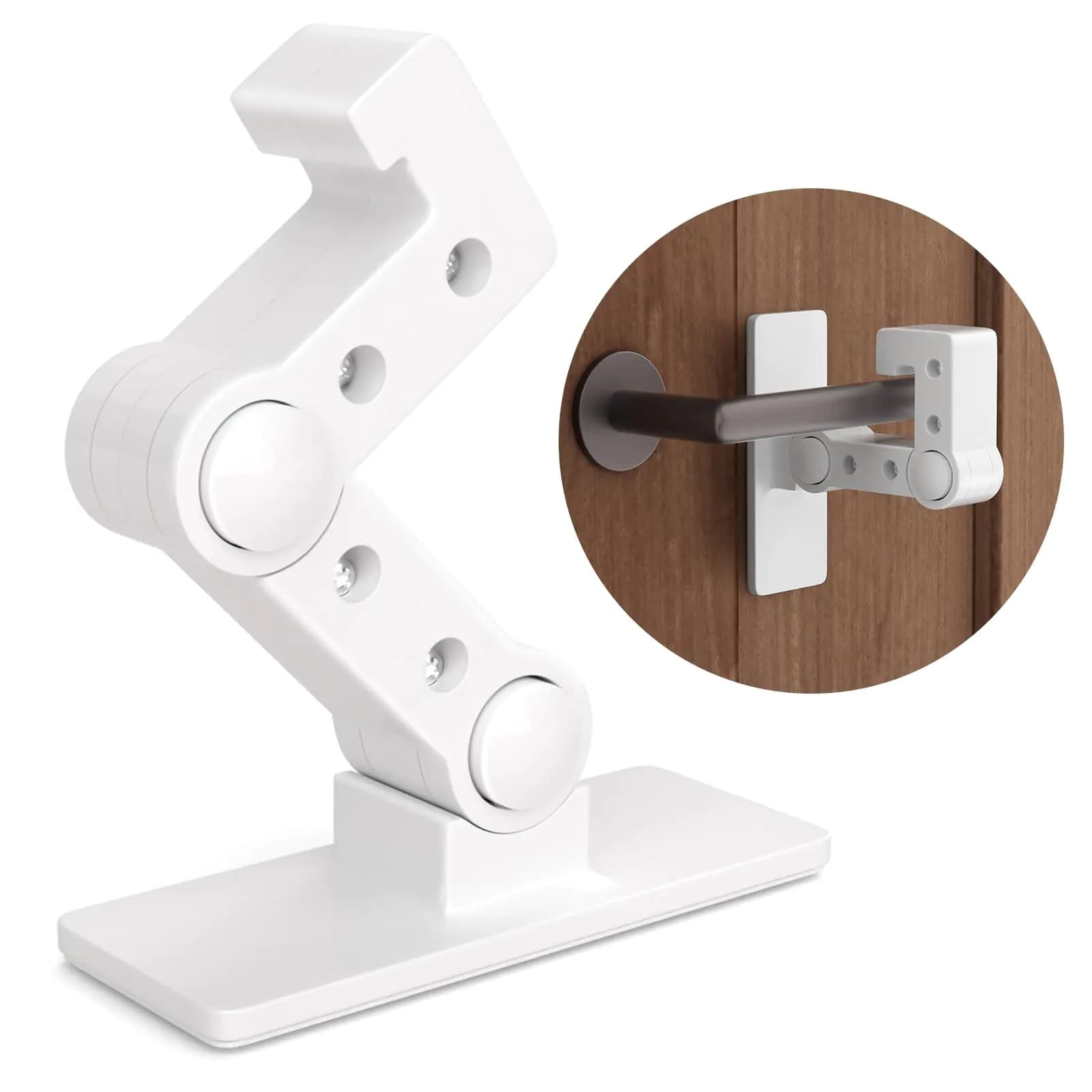 FYY Child Proof Door Lever Lock - 1 Pack Baby Proofing Door Locks for Kids Safety 3M Adhesive Door Handle Lock Prevent Toddlers from Opening Doors Adjustable Cabinet Locks Baby Safety Products