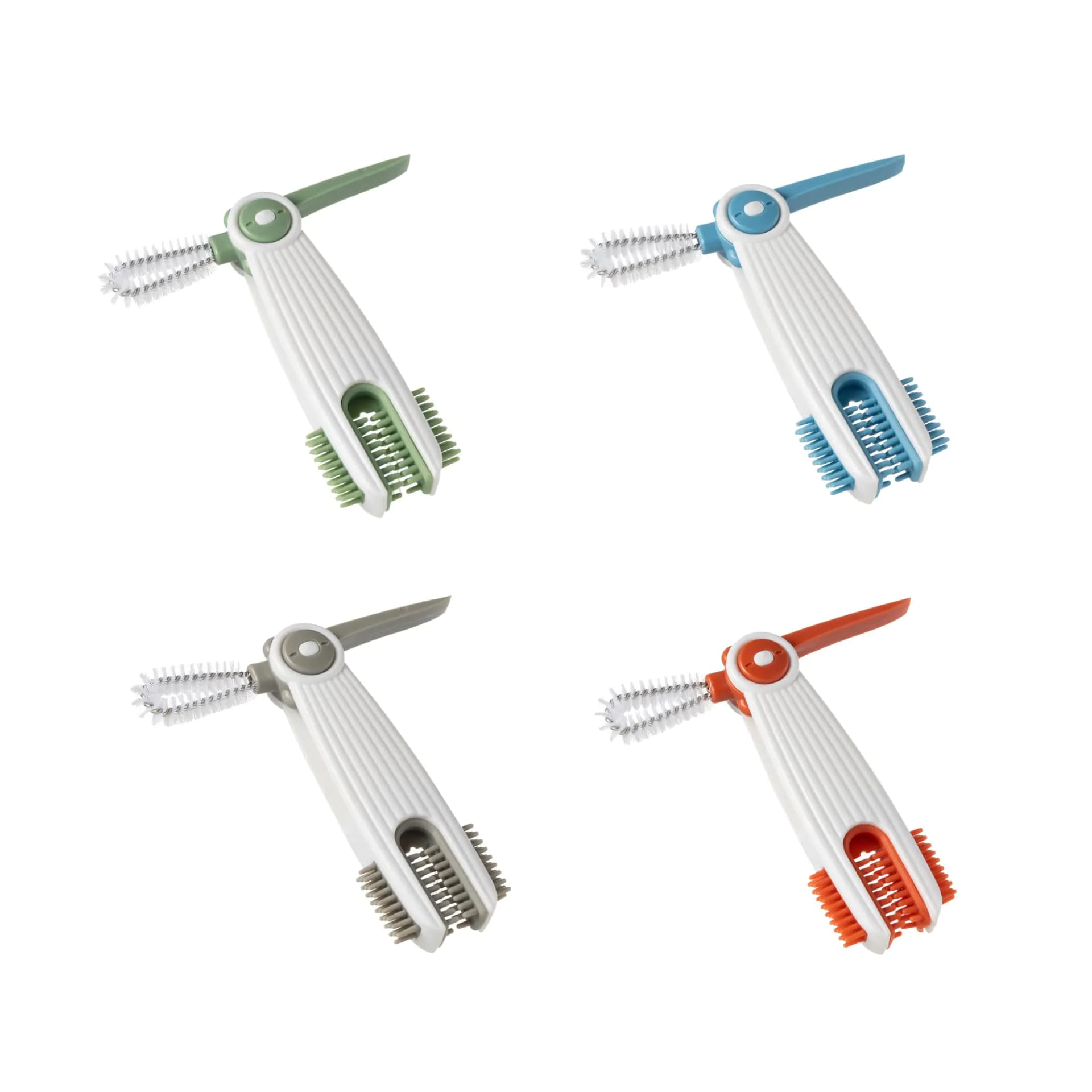 Chemimoso 3 in 1 Cup Lid Gap Cleaning Brush Set Multifunctional Baby Bottle Cleaning Tools Home Kitchen Crevice Cleaning Tools (4Pcs)