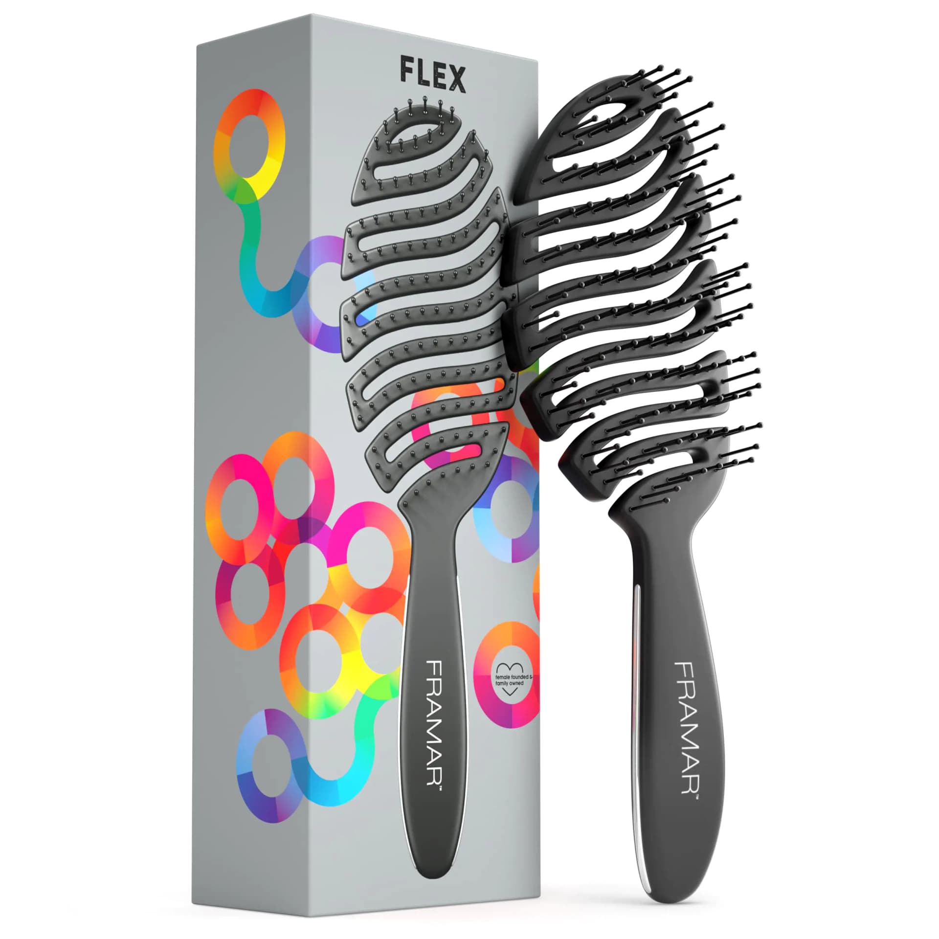 FRAMAR Vent Brush For Curly Hair Flex Detangler Brush Womens Hair Brush Detangling Brush For Curly Hair Brush For Blow Drying Hair Brush For Curly Hair Cepillos Para Cabello