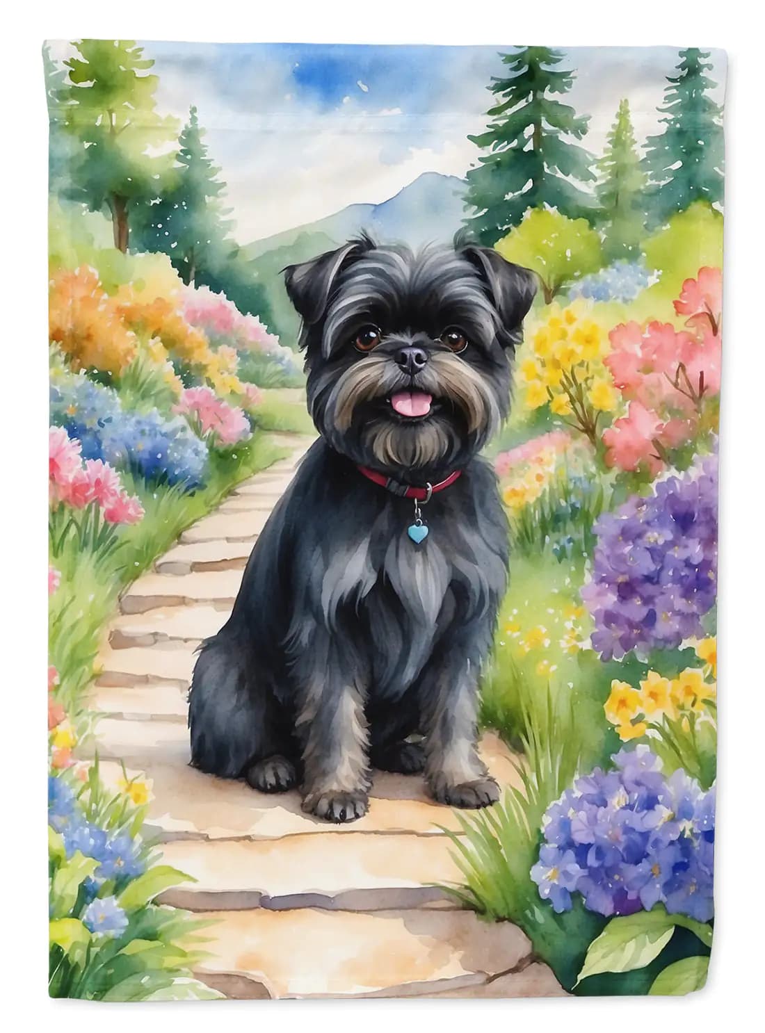 Affenpinscher Spring Garden Flag