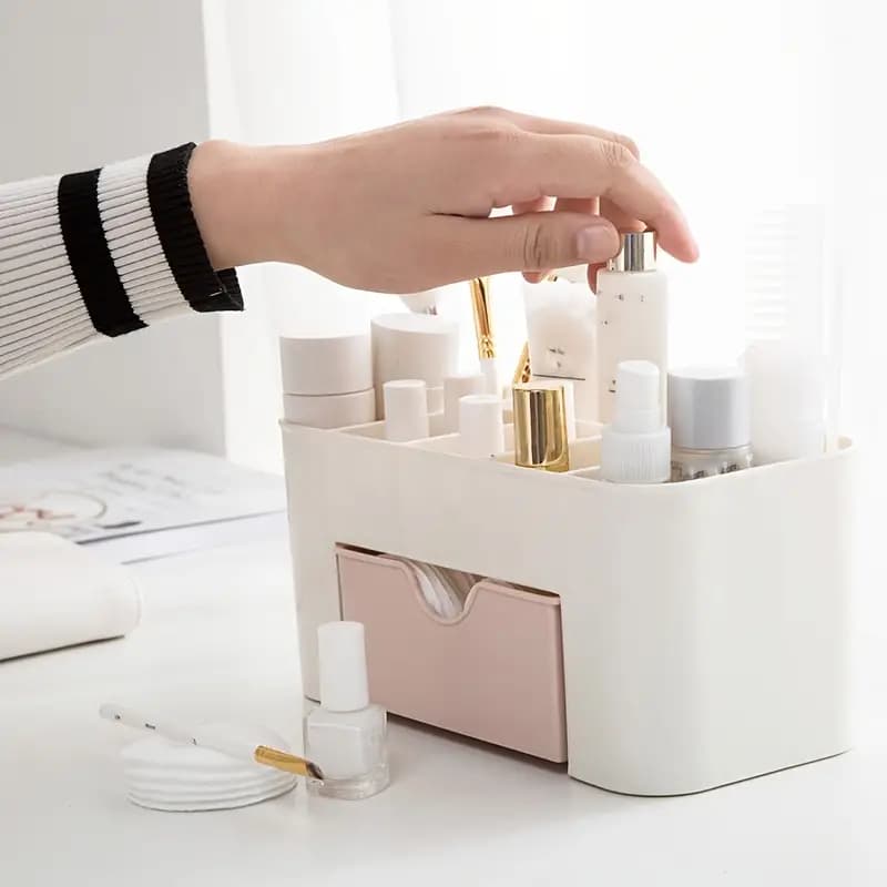 Cosmetic Storage Box for Makeup Brushes and Jewelry
