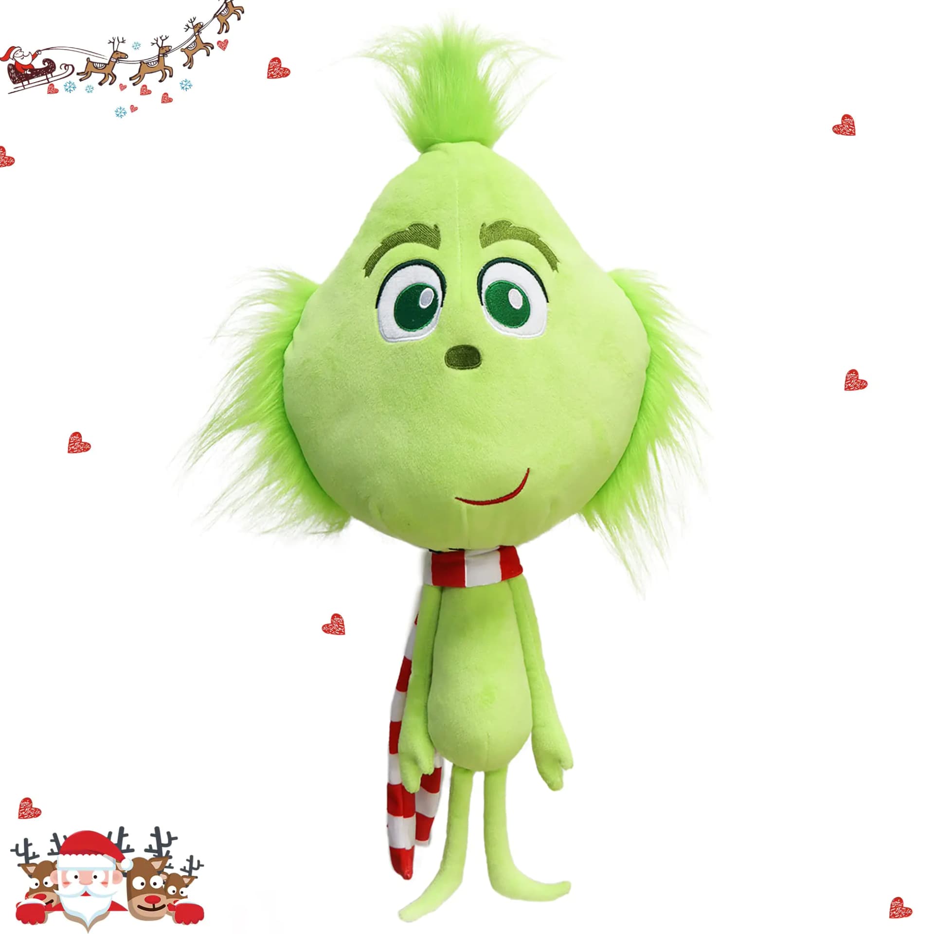 AZATE Christmas Green Monster Plush Toys Dog Plush Delightful Gift for Children Christmas Decorations