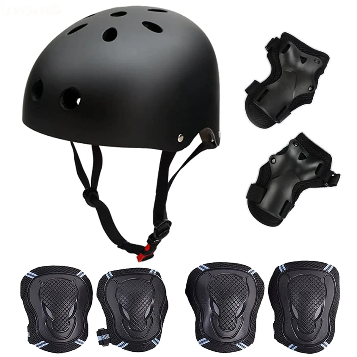 Besmall Adult Skateboard/Skates Helmet.Bike Helmet Protective Gear SetRoller Skating Cycling Sports Protective Gear Pads for Youth Men Knee Elbow Wrist Pads