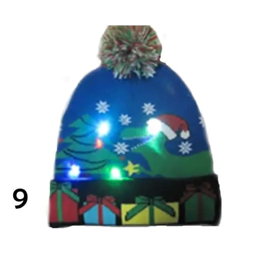 Pom Party Holiday Hats With LED Lights
