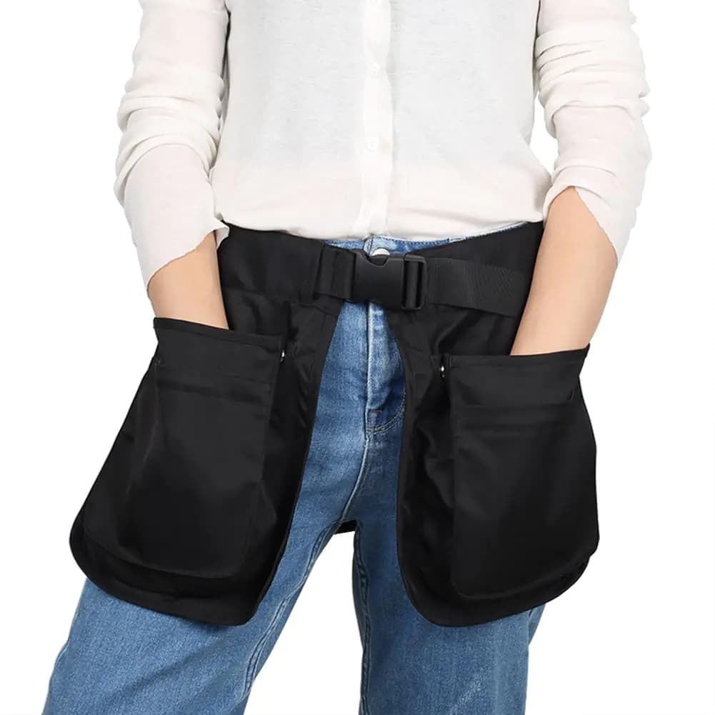 Dog Trainer Treat Pouch with Detachable Pockets Hand Free Waist Belt Clip Dog Handler Training Tools Storage Waist Pockets for Men and Women also Used to Gardening Work Hairstylist (Black)