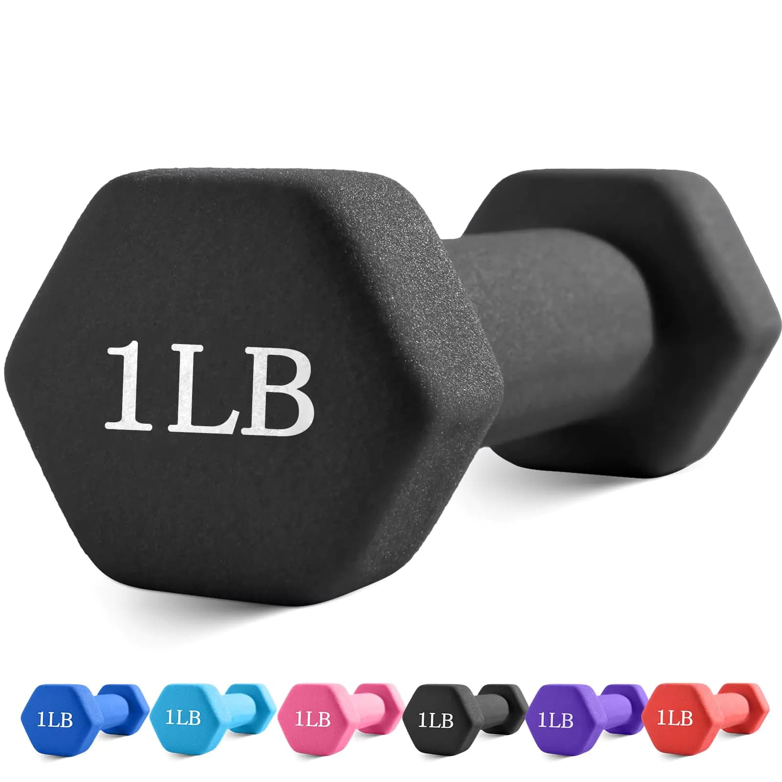 Portzon Weights Dumbbells with Neoprene Coating 1LB-3LB Anti-Roll Anti-Slip Hexagonal Home Fitness Equipment for ShoulderNeck and Hand Training for Seniors over 55 old