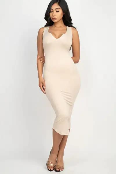 Women Split Neck Tank Dress