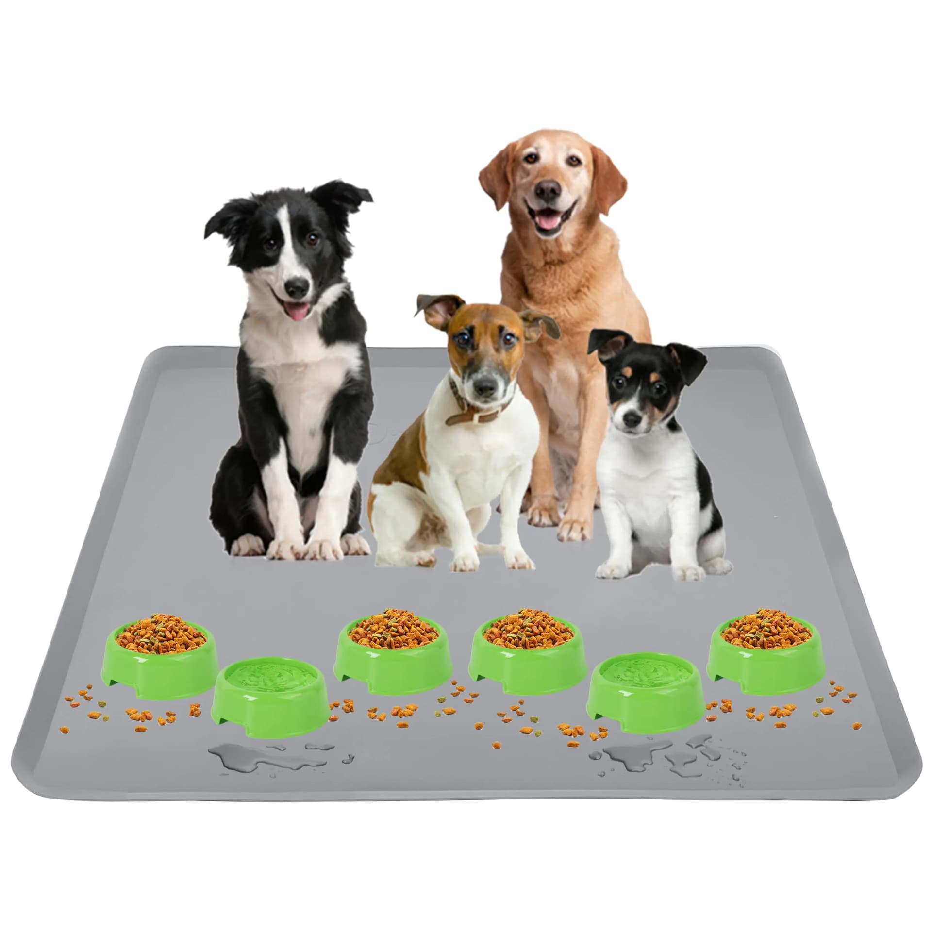 Silicone Pet Food Mat Light Grey 30x36