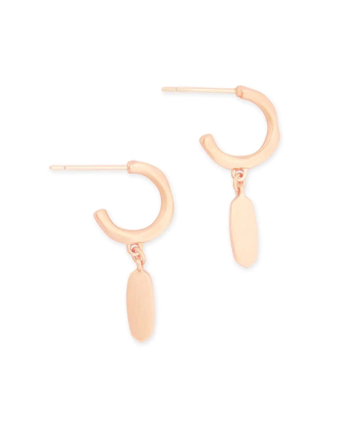 Kendra Scott Fern Huggie Earrings for Women Fashion Jewelry Rose Gold-Plated Over Brass