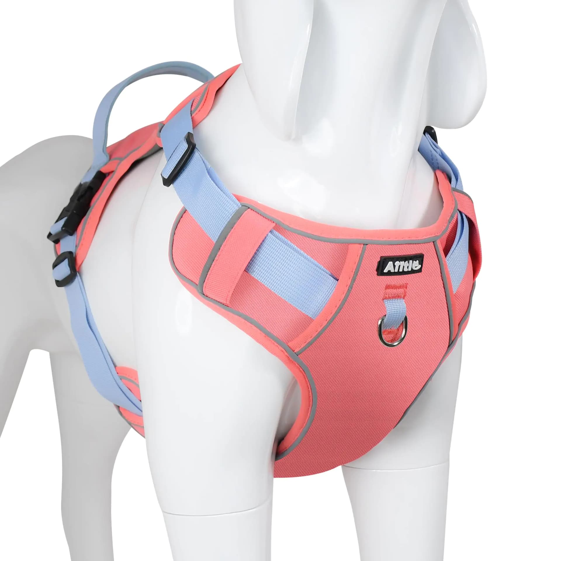 AIITLE Breathable Mesh-lined Dog Harness for Walking - Waterproof Lightweight Oxford Cloth Pet Harness with Double Reflective Design Adjustable No Pull Pet Supplies for Puppy Small Dogs Coral XS