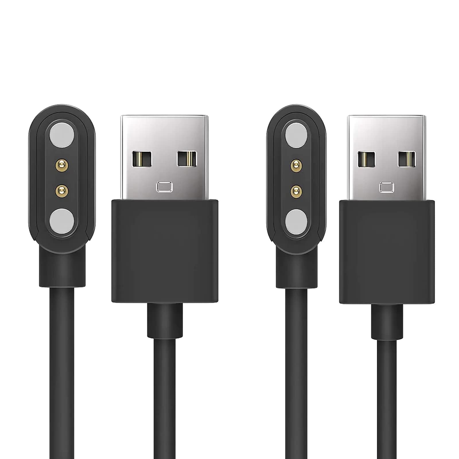 Curve Smart Watch Charger Magnetic Replacement Charger Compatible with Aolon Curve 2.01" Inches Smart Watch (2 Pack-Black+Black)