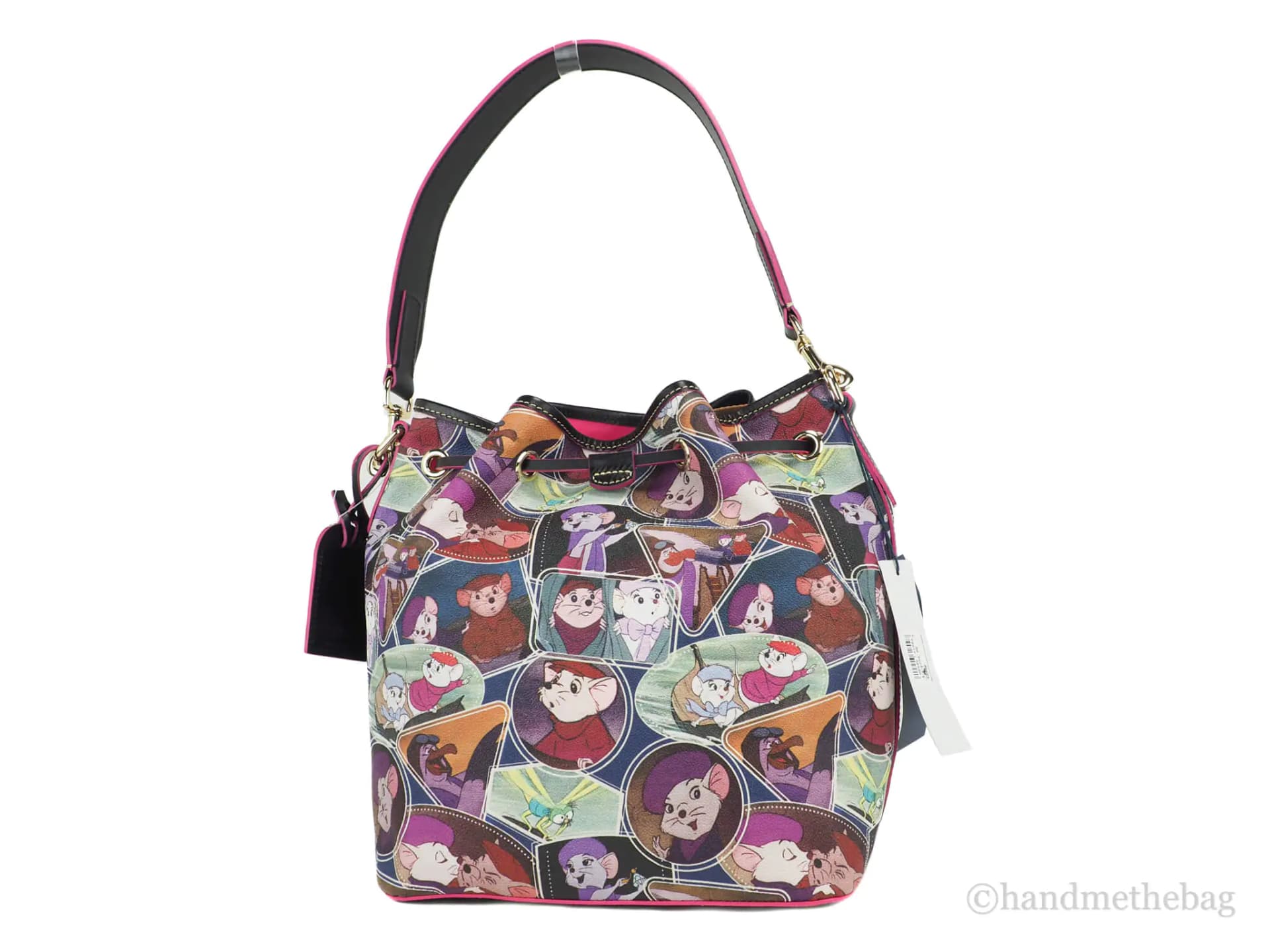 Dooney & Bourke Disney Rescuers Drawstring Bucket Shoulder Handbag