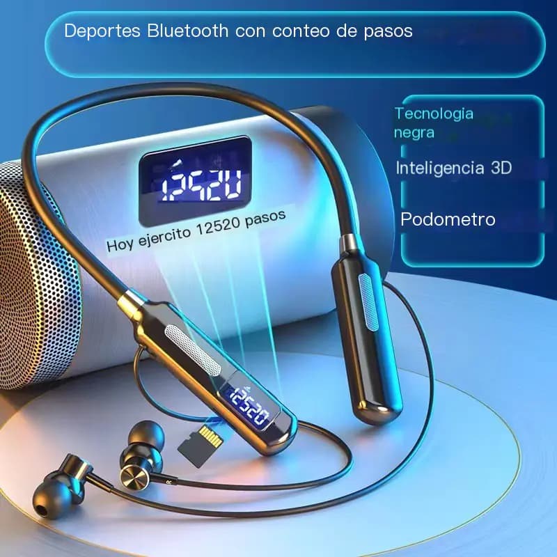 Smart Digital Display Neckband Wireless Earbuds