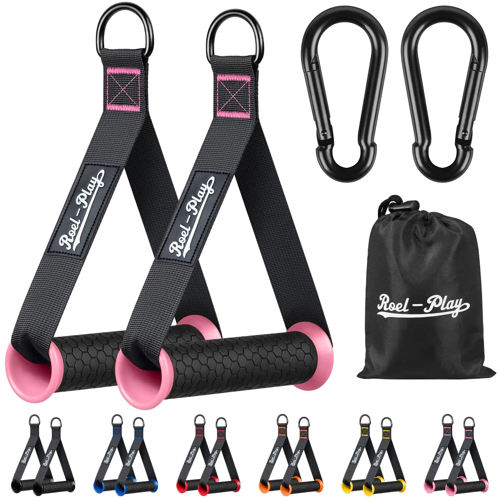 Gym Exercise Handles Replacement Fitness Equipment for Strength Trainer Cable Machine and Resistance Band Handles Home Gym Add On Equipment