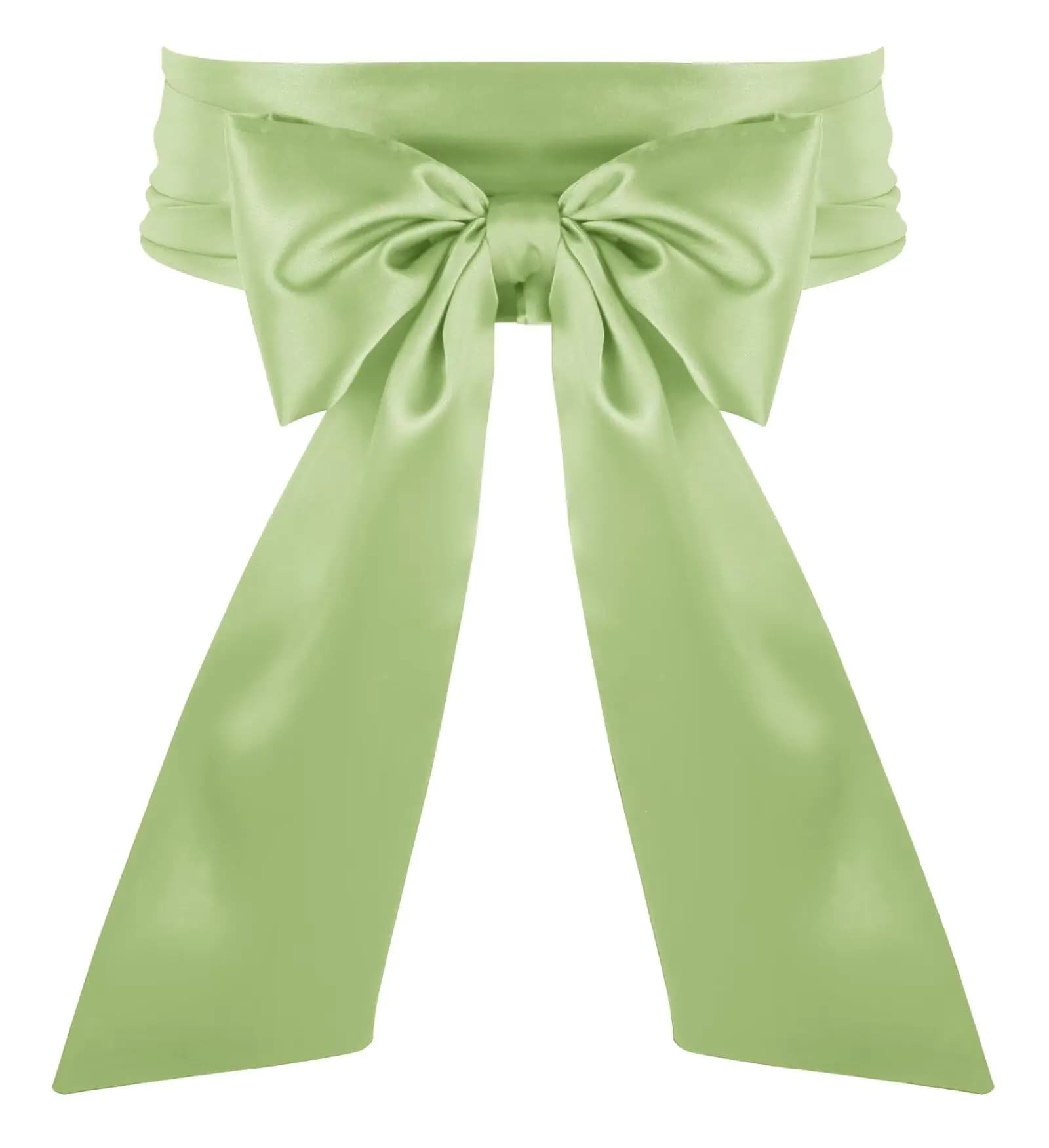 Naibyuki Women Dress Waist Belts Wedding Bridal Satin Sash Belts for Special Occasion Formal Prom Dresses 3.9 Wide Sage