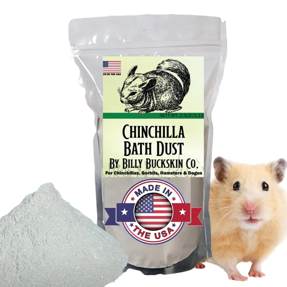 2.5 LB. Chinchilla Dust Bath Bag Pet Supplies Pure Cleansing Pumice Sand for Cleaning Hamsters Mice Degu Small Pet Animals Premium Bath Powder Natural Dusting Powder by Billy Buckskin Co.