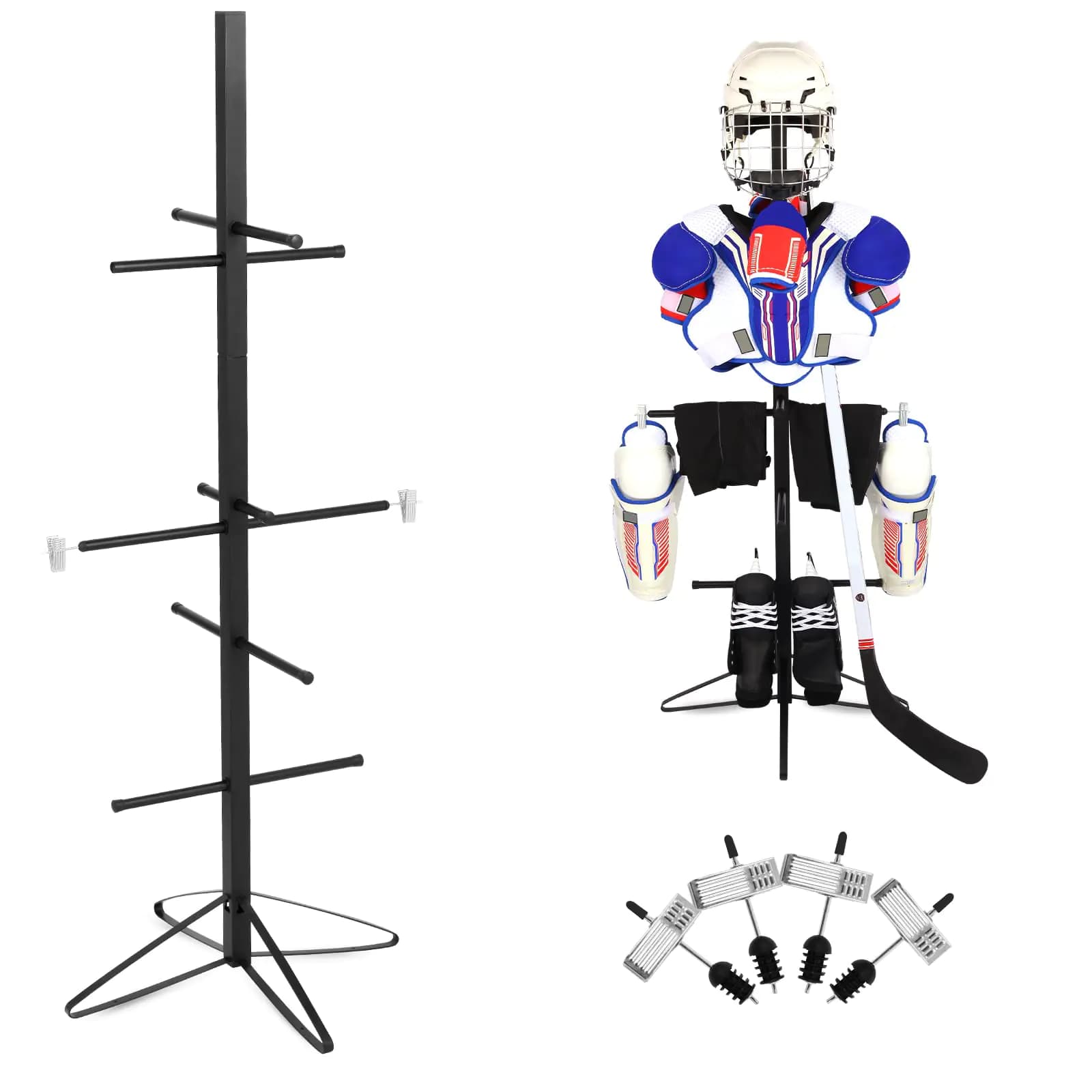 Hockey Gear Drying Rack with Hanging Clips