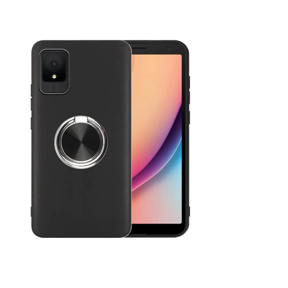 Futanwei for TCL K11 Case with Ring Holder Stand TCL K11 Phone Case Matte Black Case with Kickstand [Lightweight] Full Body Protective Phone Case [Scratch Resistant] Slim Phone Case for TCL K11 T432W