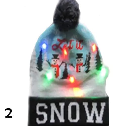 Pom Party Holiday Hats With LED Lights