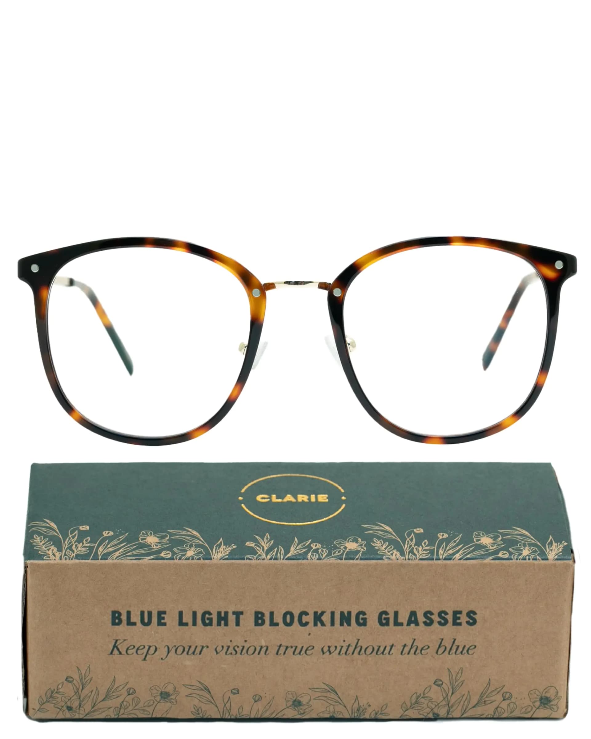 CLARIE Aesthetic Blue Light Glasses for Woman | Dual Sided Anti Glare | Oversized Fashion | Gaming Accessories for Women | Filter Gaming Phone Screen Blue Light UV | Lightweight | Screwless