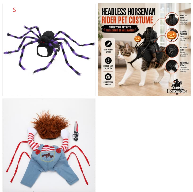 Halloween Pet Costume Pet Dog Funny Clothes Adjustable Dog Cosplay Costume Scary Costume Party Gatherings
