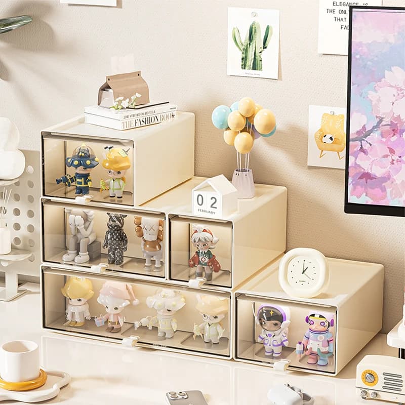 Storage Box with Drawers Desktop Organizer