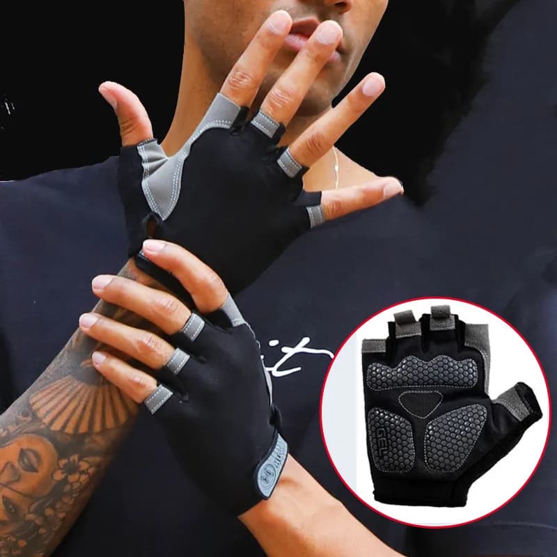 Fingerless Gym Gloves Anti Slip Breathable