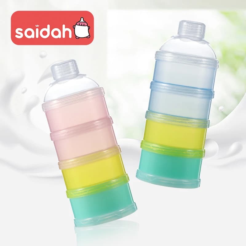 Baby Feeding Portable 4 Layer Milk Powder Storage Box Fruit Snacks Candy Food Container