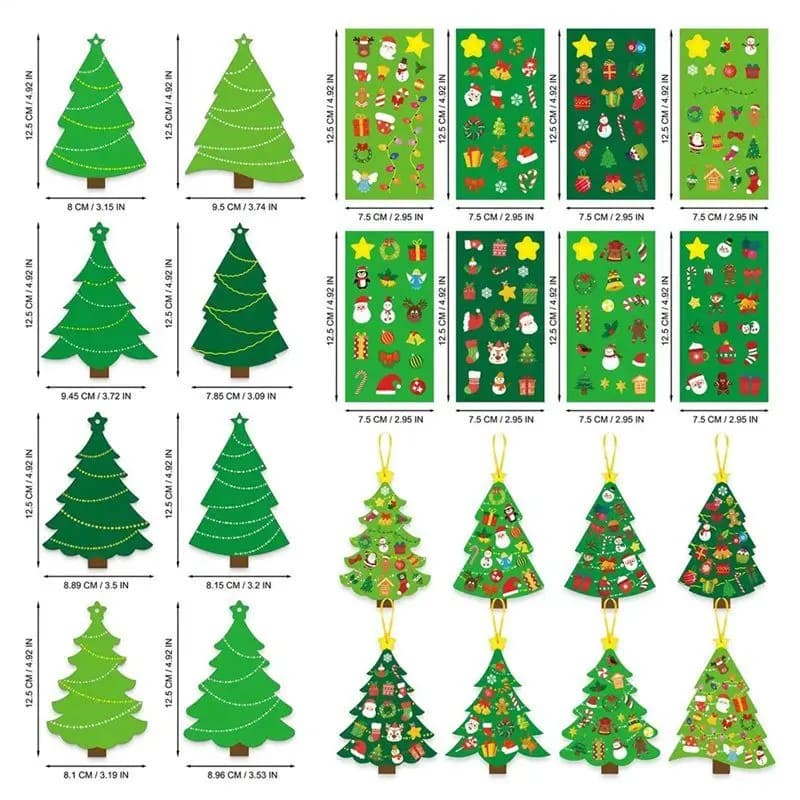 Kids Christmas Tree Wall Stickers Interactive Ornaments