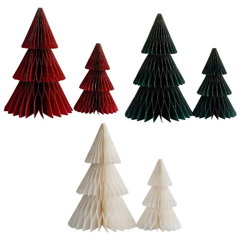 Christmas Desktop Decoration Kit With Paper Ornaments